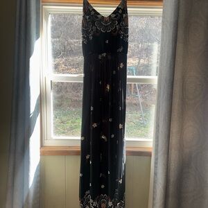 White Birch Black Floral Maxi Dress